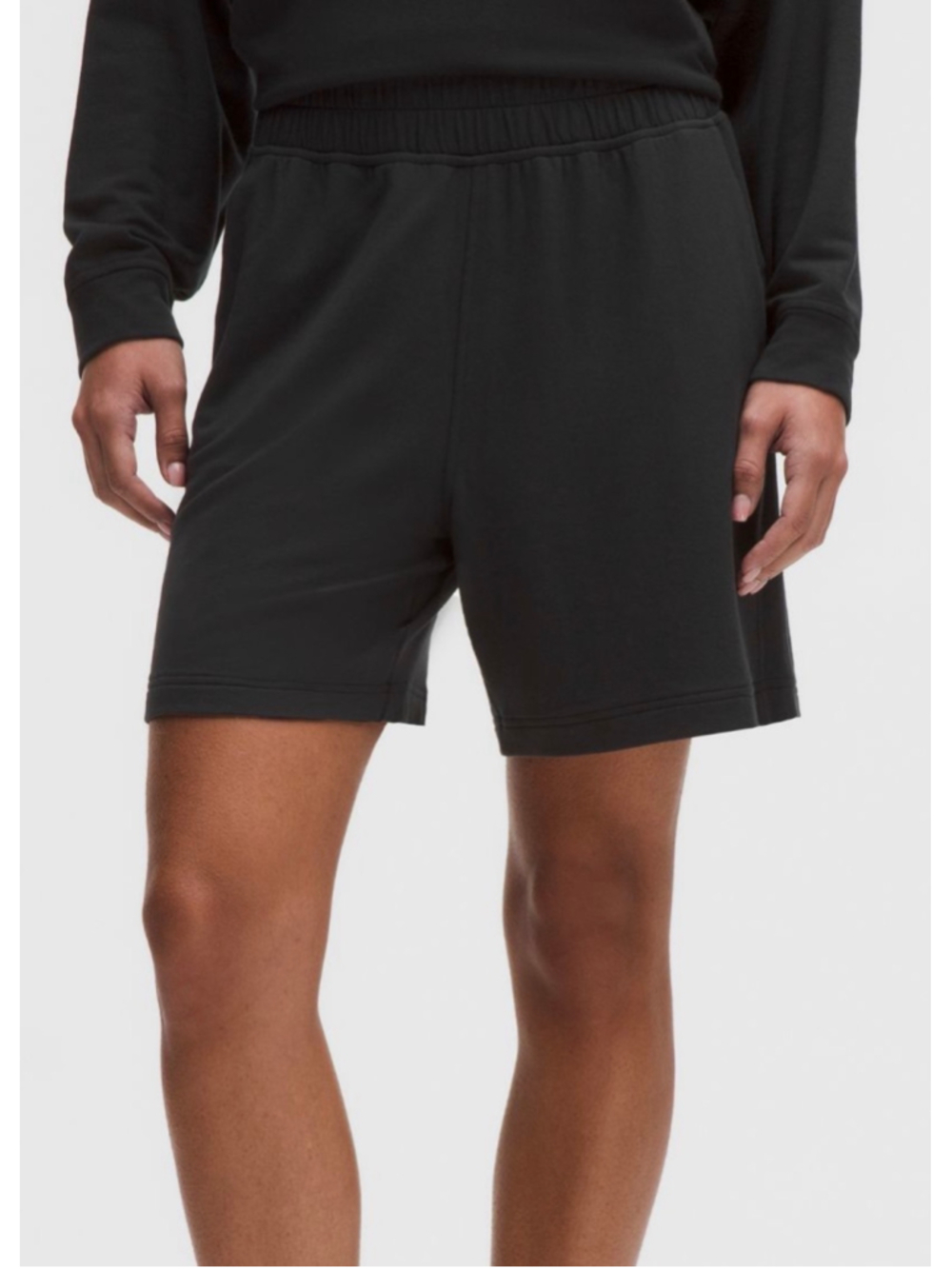 Lululemon BeCalm Mid-Rise Bermuda Shorts Womens L Black Lounge Yoga NWT